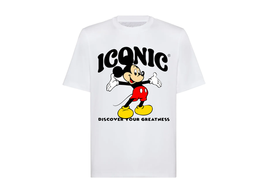 A. Iconic Mickey White T-Shirt