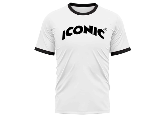 B/W Contrast Curved Iconic Print T-Shirt