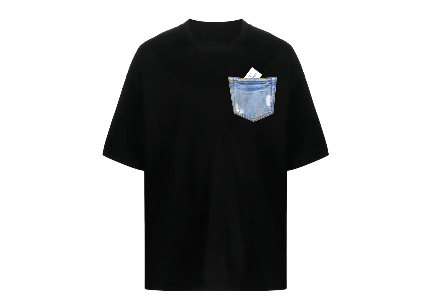 Denim Pocket Black Iconic T-Shirt