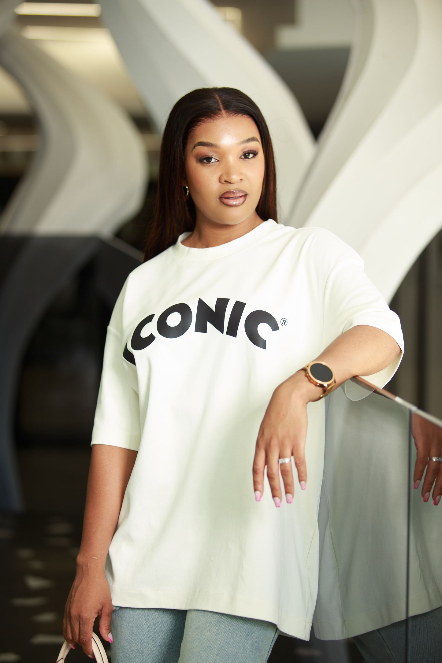 Iconic Cream White Print T-Shirt