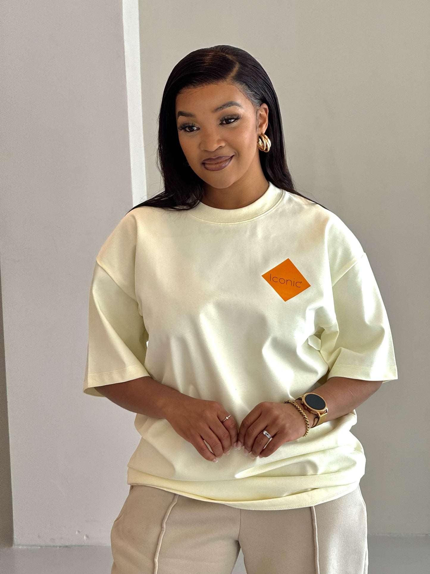 C. Classic Yellow Pocket Size Iconic Logo T-Shirt