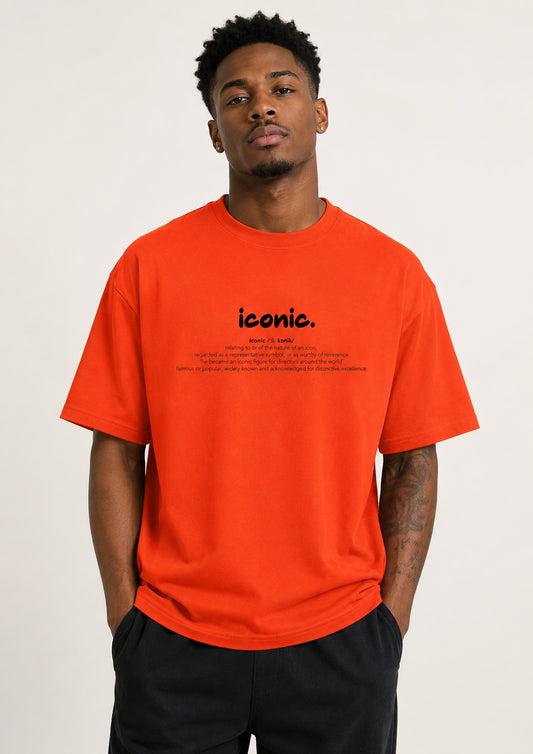 C. Iconic Orange Chest Print T-Shirt